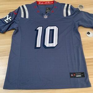 ❣️Drake Maye Stitched Storm Blue Jersey Vapor